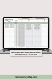 editable child custody schedule tracker spreadsheet