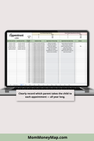 divorced parent schedule spreadsheet