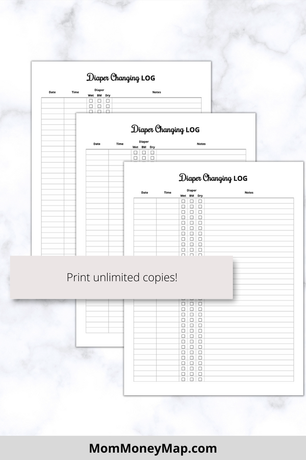 diaper-changing-checklist-printable-pdf-mom-money-map for Daycare Free Printable Diaper Log Diaper Changing Checklist Printable PDF – Mom Money Map for Daycare Free Printable Diaper Log