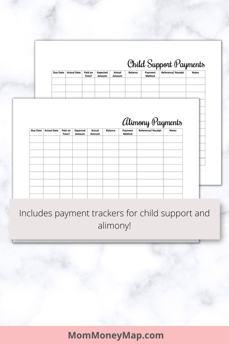 Shelp Help Tracker Child Support Tracker Printable PDF for Payments & Records – Mom Money Map