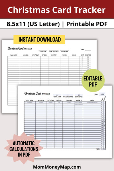 Sent and received card tracker