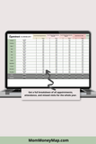 custody arrangement spreadsheet with monthly and annual summaries