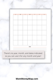 customizable monthly calendar printable pdf