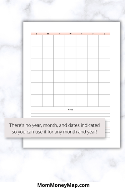 Monthly Map Blank Monthly Calendar Color Printable PDF for Planning & Organization ...