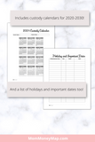 Printable Shared Expenses Sheet