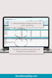 family cruise options comparison planner spreadsheet