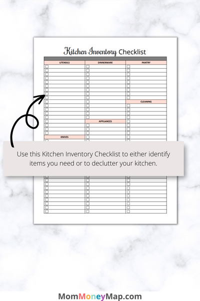 Empty Kitchen Utensils Inventory Chart.pdf Kitchen Inventory Checklist Printable PDF – Organize Your Pantry – Mom ...