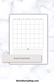 Editable monthly calendar