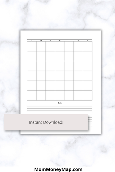 Monthly Map Blank Monthly Calendar Printable PDF for Planning & Organization – Mom ...