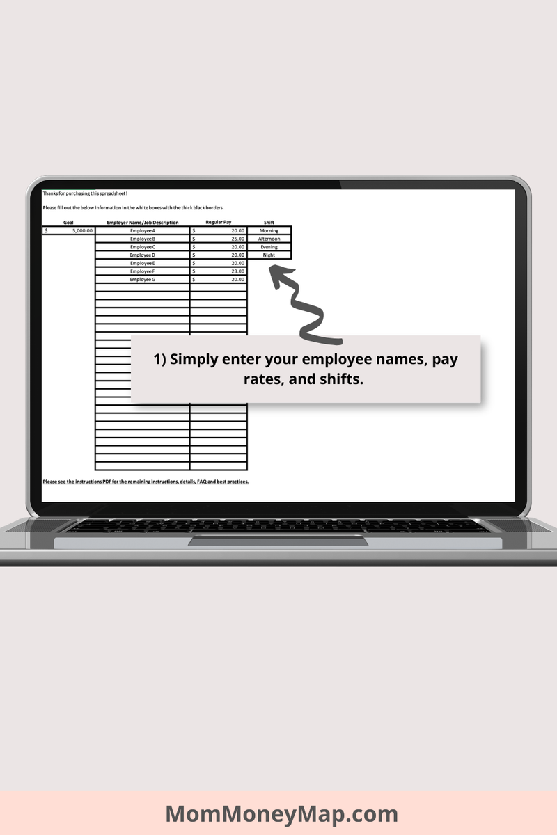 Employee Wage Tracker Excel Spreadsheet | Wage & Payment Log Template ...
