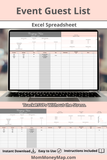 event guest list excel spreadsheet download