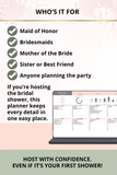 maid of honor bridal shower Excel planner instant download
