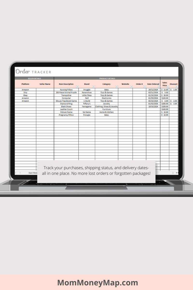 Simple Order Tracker Excel Spreadsheet for Sales & Inventory – Mom ...