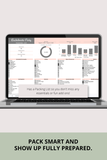 bridal party weekend planner Google Sheets template download
