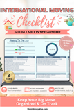 all in one international moving planner Google Sheets