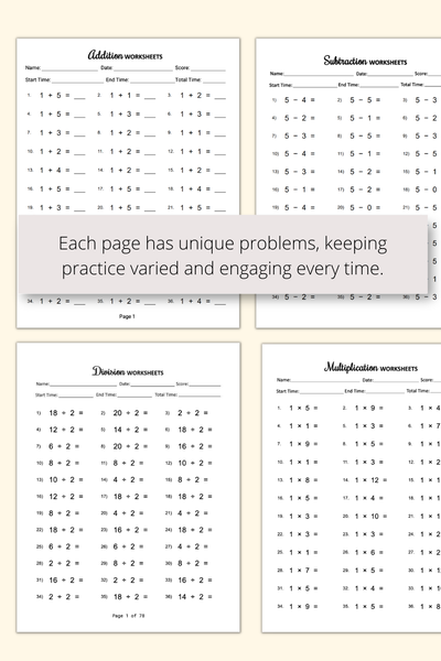 Ultimate Math Problems Ultimate Math Worksheets Bundle | Printable Math Practice for Kids ...