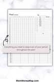 menstrual cycle calendar printable