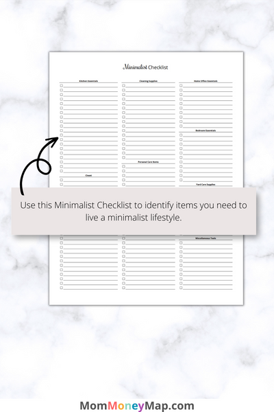 Minimalist Checklist Printable PDF – Simplify Your Life Guide – Mom Money Map