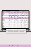 Editable vacation planning spreadsheet purple