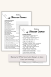 baby shower question game printable