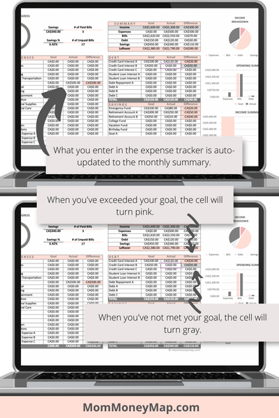 Ios Example Notes Budget Apple Numbers Budget Template - Monthly & Annual Summaries (20 Bills ...
