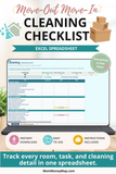 move out cleaning checklist excel template