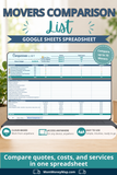 compare moving companies checklist