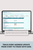 moving house address update planner Google Sheets 