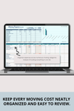 moving budget spreadsheet with estimated vs actual cost