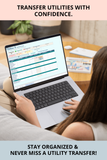utilities transfer planner Google Sheets