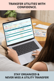 moving house services and utilities organizer Excel download
