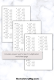 math multiplication worksheets printable bundle