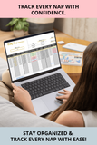 newborn nap and wakeup tracker Google Sheets template