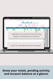 simple checkbook register monthly summary Numbers template