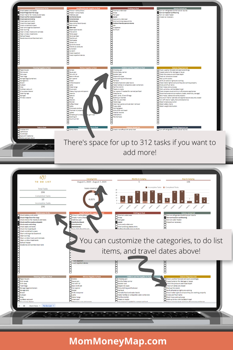 RV To Do List Google Sheets Spreadsheet – Mom Money Map