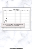 Piano Practice Planner Printable