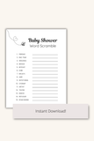 baby shower party game printable