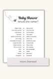 easy baby shower games to print