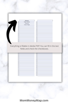 Blank checklist printable pdf   