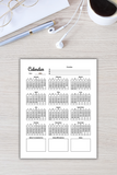 simple 2025 calendar printable pdf