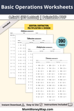 addition subtraction multiplication division worksheets kids
