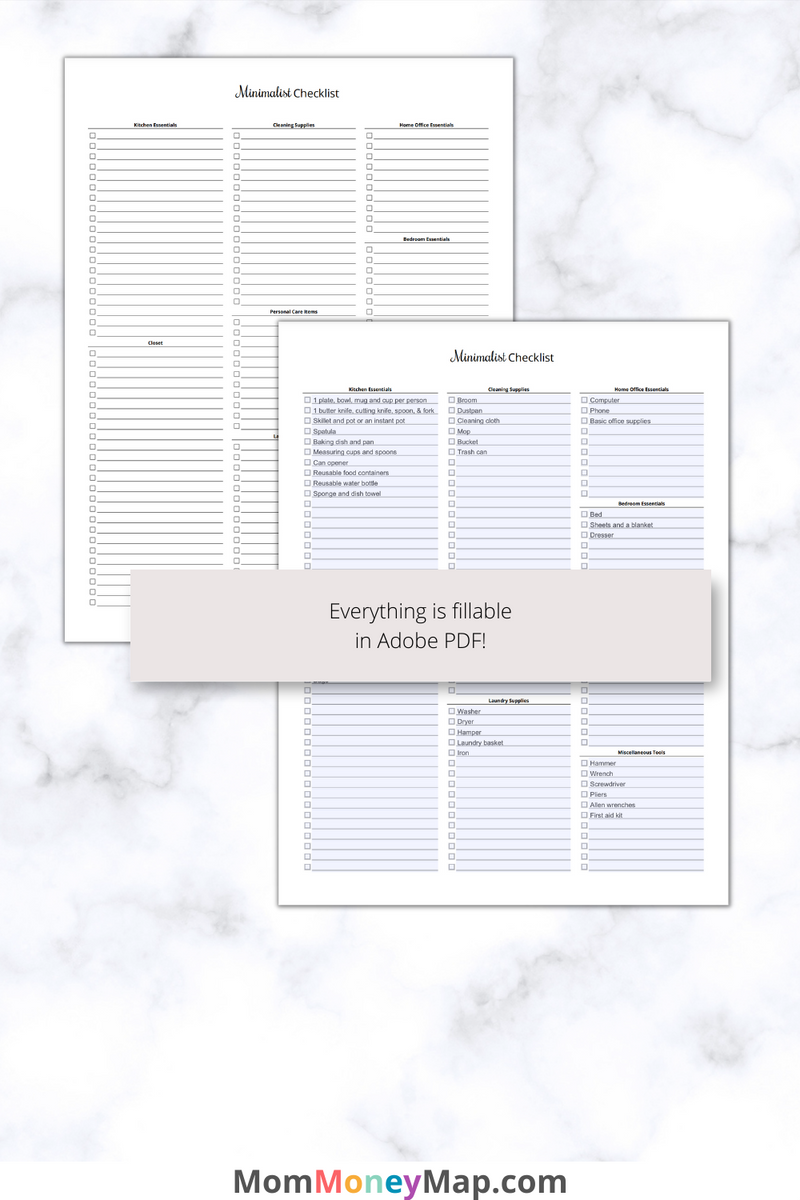 Minimalist Checklist Printable PDF – Simplify Your Life Guide – Mom ...