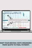hiring professional movers planner bundle Excel instant download
