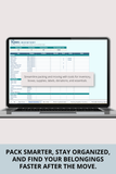 digital packing planner google sheets