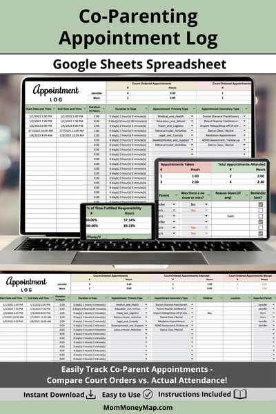coparent appointment log