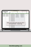school and medical appointments tracker