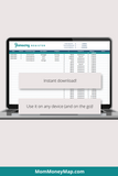 bank transactions register spreadsheet with formulas