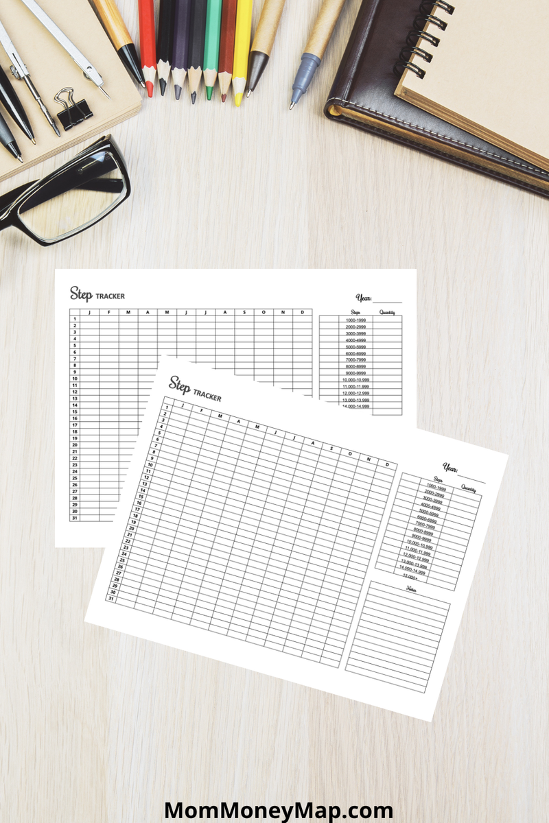 Step Tracker Printable PDF for Fitness, Health & Daily Activity – Mom ...