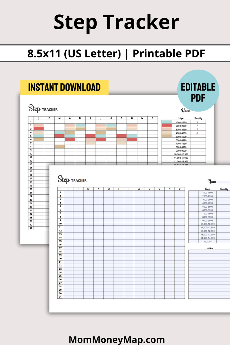 Step Tracker Printable Pdf Mom Money Map Step Tracker Printable Pdf Mom Money Map