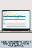 electricity water gas internet moving checklist Excel download
